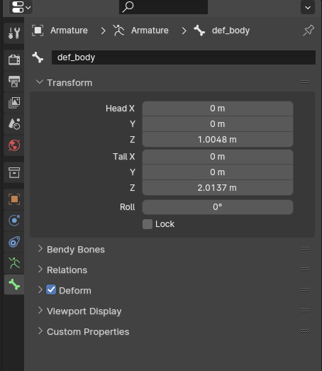 Properties of def_bone with Deform checked